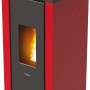 PEGASO Pelletofen Vera Stahl Bordeaux, 7 kW, mit Automatik. Pelletofen in Bordeauxrot.