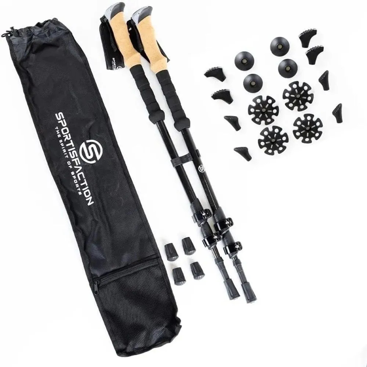 Sportisfaction Carbon Wanderstöcke Ultraleicht 260g Teleskop Trekkingstöcke 63-140cm
