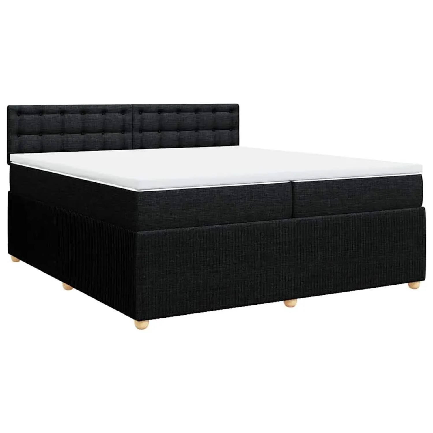 vidaXL Boxspringbett mit Matratze Schwarz 200x200 cm Stoff 3289879 günstig online kaufen