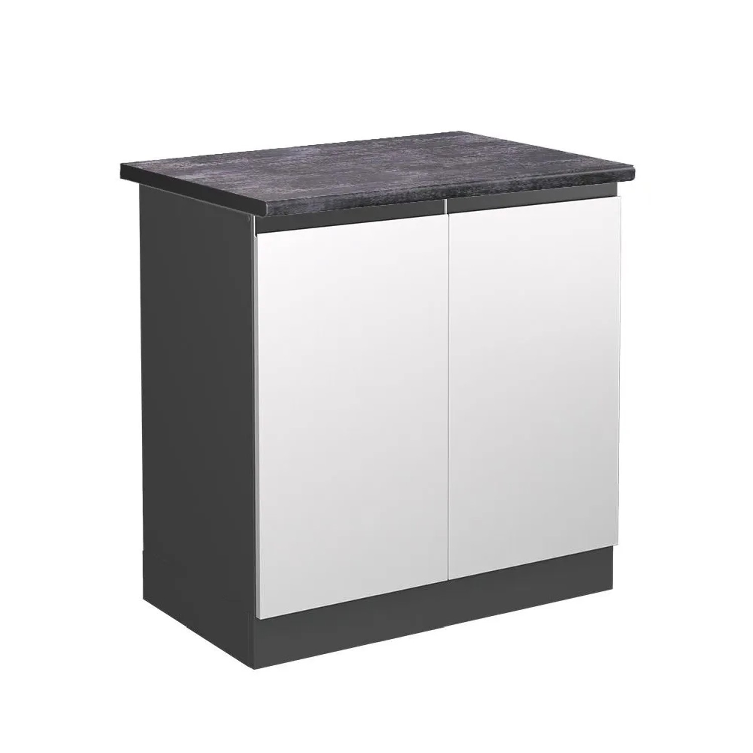 Vicco Spülenunterschrank R-Line Küchenunterschrank für die Spüle Weiß Anthrazit 80 cm J-Shape AP Anthrazit