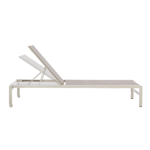 Beige Bizzotto Sonnenliege Konnor mit Rollen, verstellbare Rückenlehne.