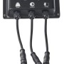 Heissner Hybridbox für Solar-Teichpumpen-Set mit Anschlüssen und Display.