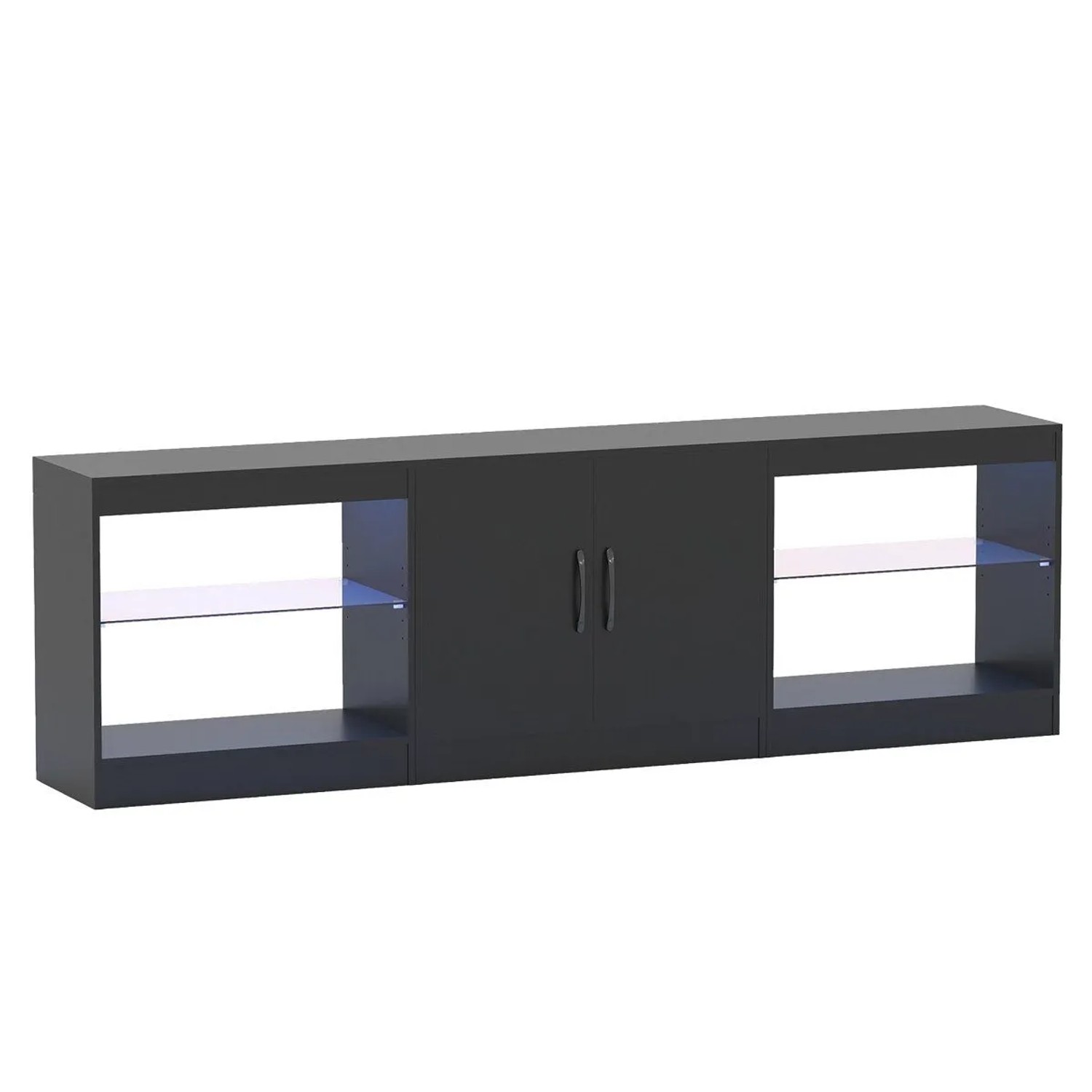 Costway 3-In-1 TV-Schrank Fernsehtisch mit Led Beleuchtung Schwarz