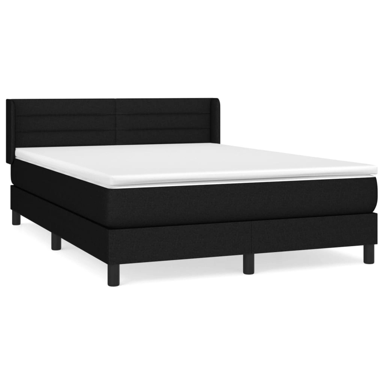vidaXL Boxspringbett mit Matratze Schwarz 140x190 cm Stoff 3129787 günstig online kaufen