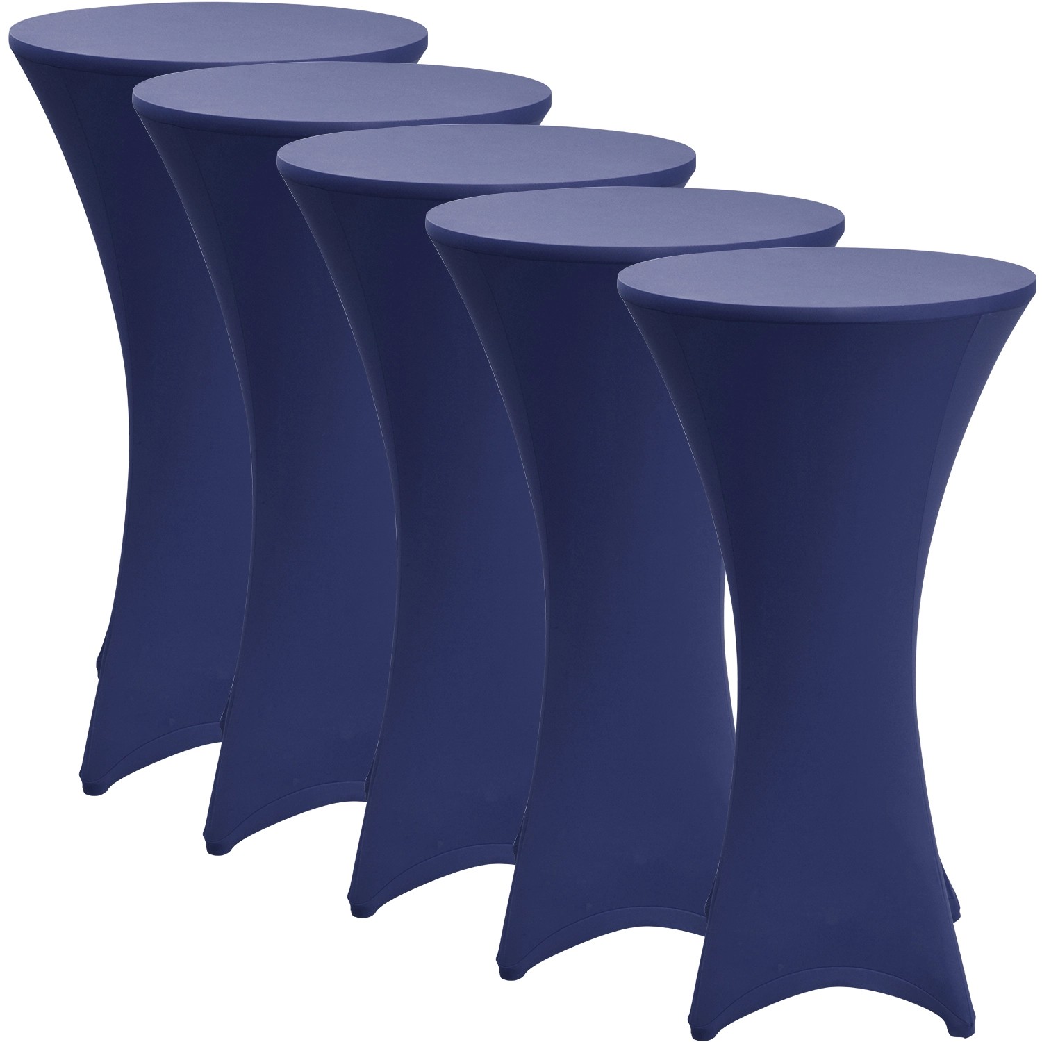 Beautissu Stella Stehtischhusse Ø 80cm Blau 5tlg günstig online kaufen