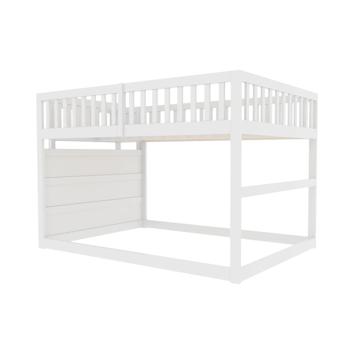 okwish Etagenbett 140x200cm mit Staufach Fallschutz Kinderzimmer Weiß ohne Matratze