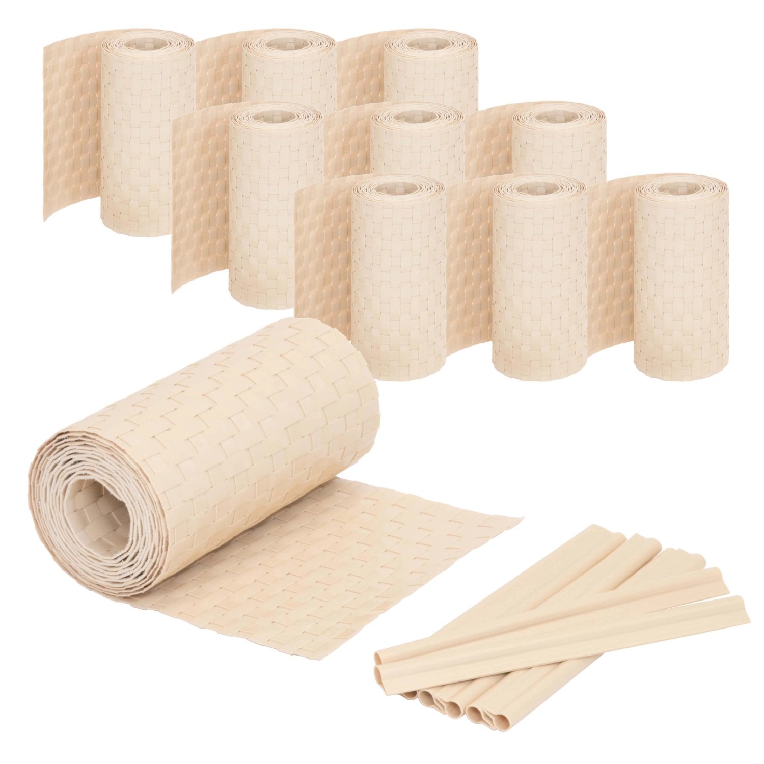 Jardinion Sichtschutzstreifen 10x 250cm x 19cm x 2,4mm Beige inkl. Clips günstig online kaufen
