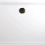 Rechteckige, extraflache Schulte Duschwanne ExpressPlus, 100x80 cm, in Alpinweiß mit mittigem Abfluss.
