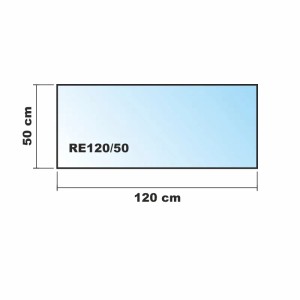 ECOfoxx Funkenschutzplatte Glasbodenplatte Rechteck 120x50cm