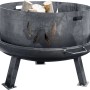 SIENA GARDEN Feuerschalenaufsatz XXL, Stahl silber/anthrazit, 83 cm. Windlicht & Funkenflugschutz.