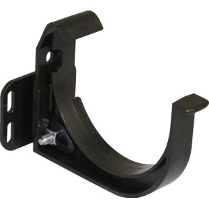 Verstellbarer Marley Rinnenhalter DN 75 in Anthrazit-Metallic für Kunststoff-Dachrinnen.