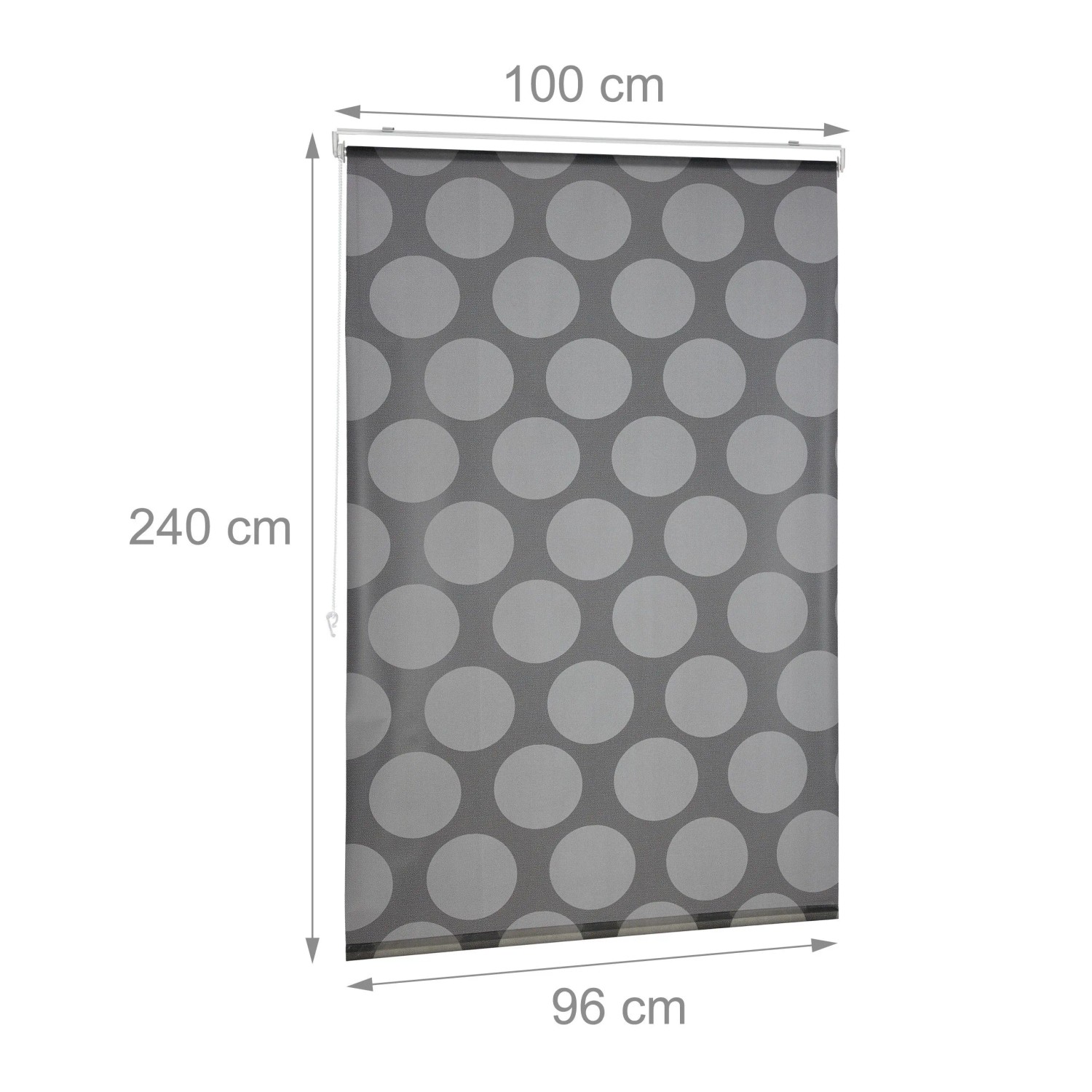 Relaxdays Duschrollo Kunststoff Aluminium Grau Wasserabweisend 100 cm x 240 cm_4