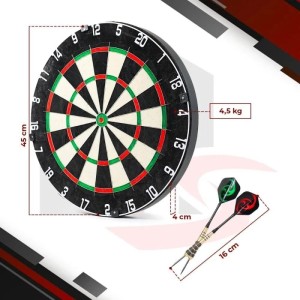 Lion Home Dartscheibe Set, 45 cm Sisal, mit 6 Pfeilen und Anspitzer.