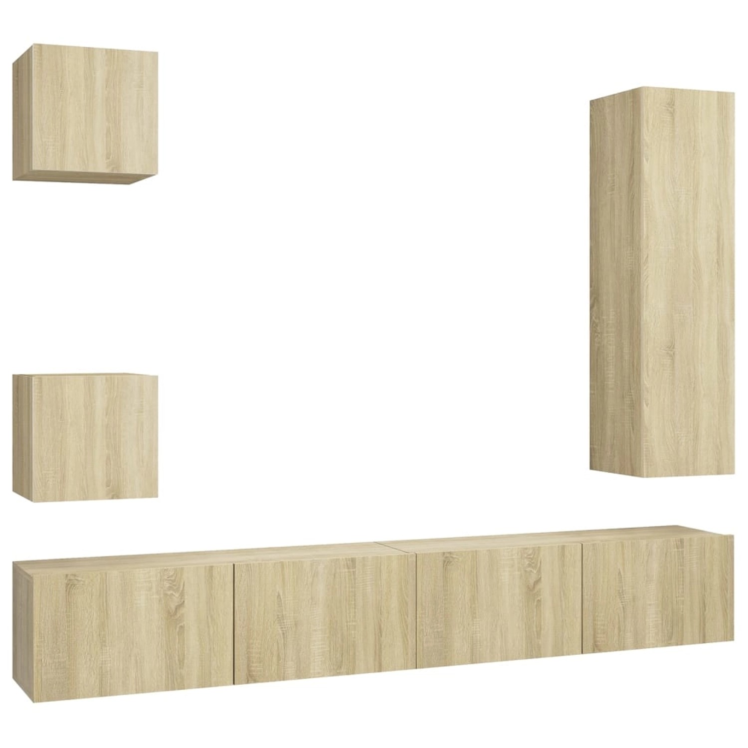VidaXL 5-tlg. TV-Schrank-Set Sonoma-Eiche Holzwerkstoff 4 günstig online kaufen
