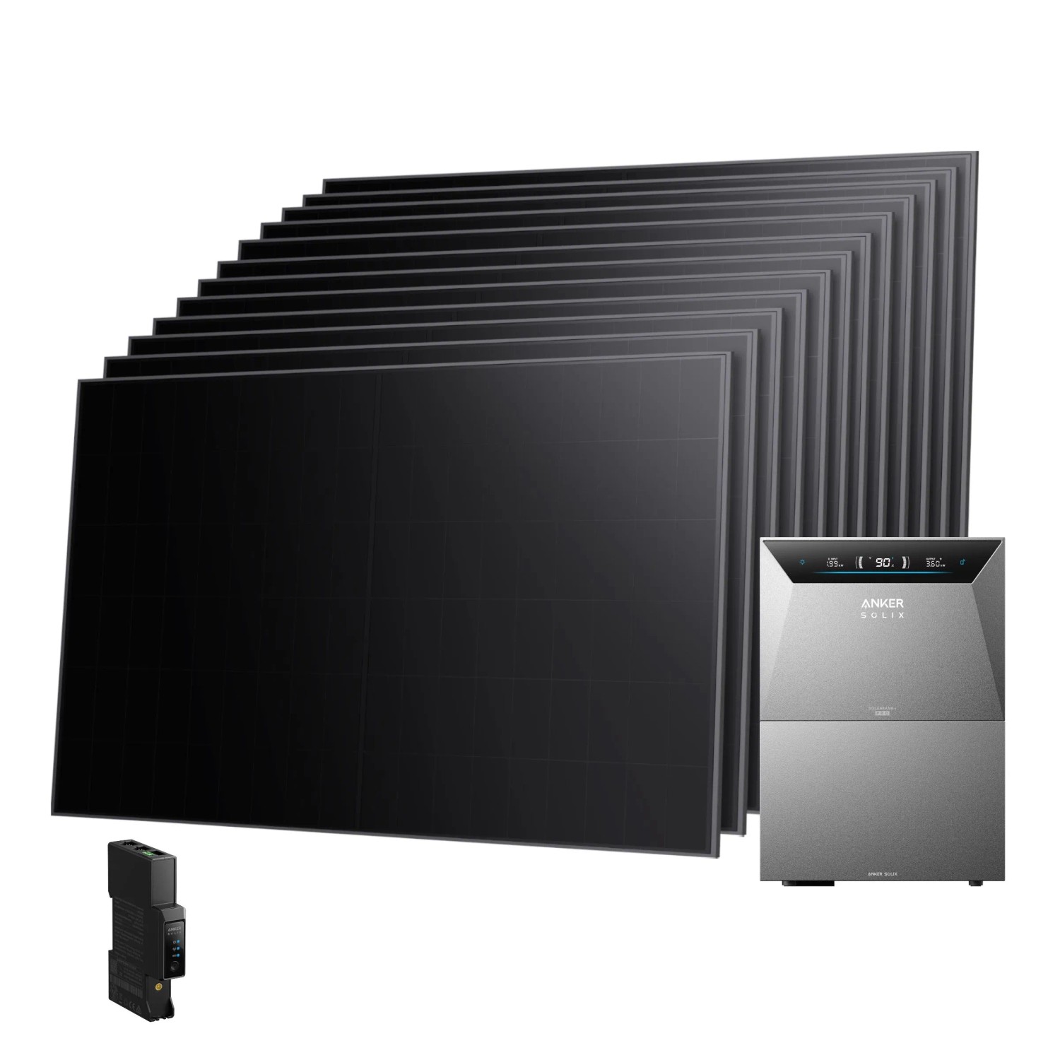 Anker SOLIX Balkonkraftwerk 12×480 Wp mit Solarbank 4 E5000 Pro, BP5000 Erweiterungsakku und Smart Meter Gen 2