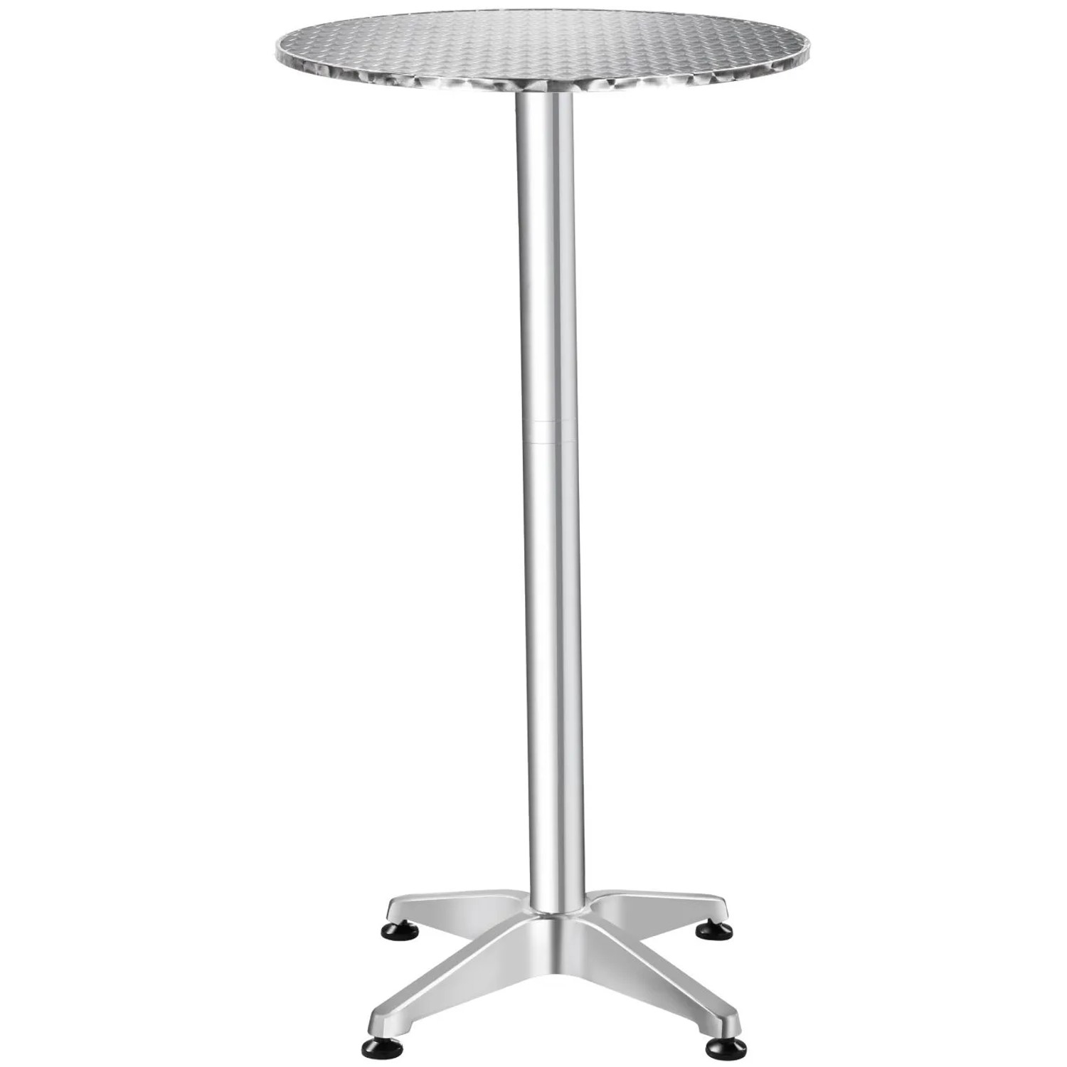 Tectake Aluminium Stehtisch Alexander Wetterfest Höhenverstellbar  60 x 75 115 cm  60 x 60 x 114 cm Grau