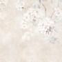 PROFHOME Fototapete mit Blumenmuster in Beige, Creme-Weiß und Grau. Vliestapete für Wohnräume.