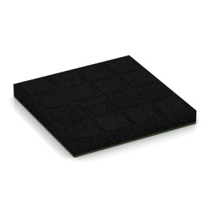 Quadratische, grasgrüne WARCO Fallschutzplatte 50x50x6 cm für Spielplätze und Outdoor-Bereiche.