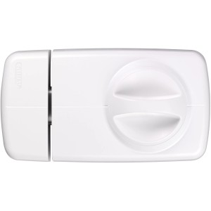 Weißes Abus Türzusatzschloss 7010 W B/SB für erhöhte Sicherheit.