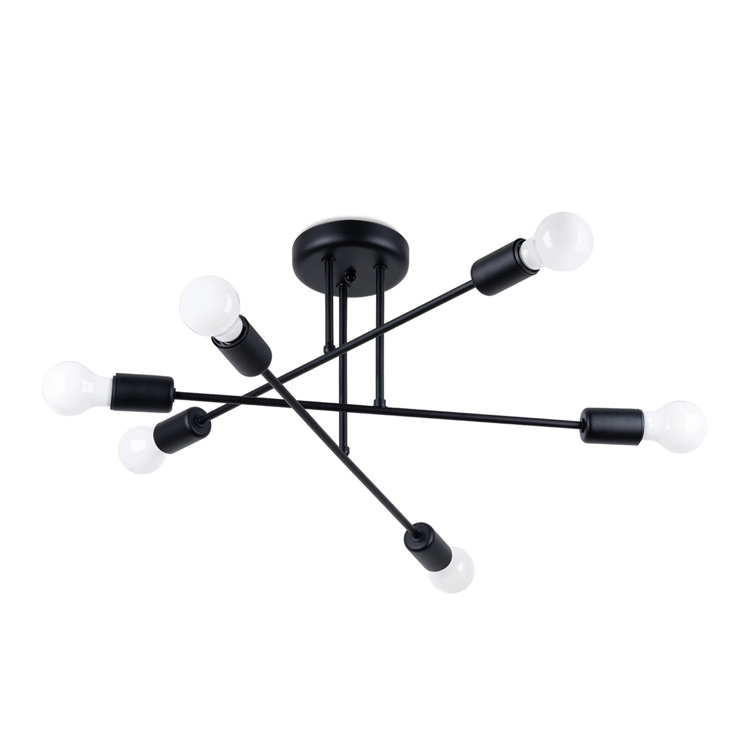 Sollux Lighting Kronleuchter Norah 6R Schwarz günstig online kaufen