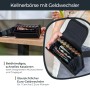 Schwarze HMF Kellner Geldbörse mit Euro-Geldwechsler und Gürtel. Ideal für Gastronomie und Service.