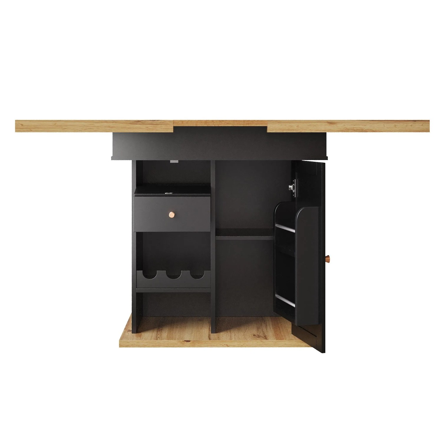 Merax Esstisch 110x140x80 cm Ausziehbar Snackregal Weinregal 4 Bis 6 Personen