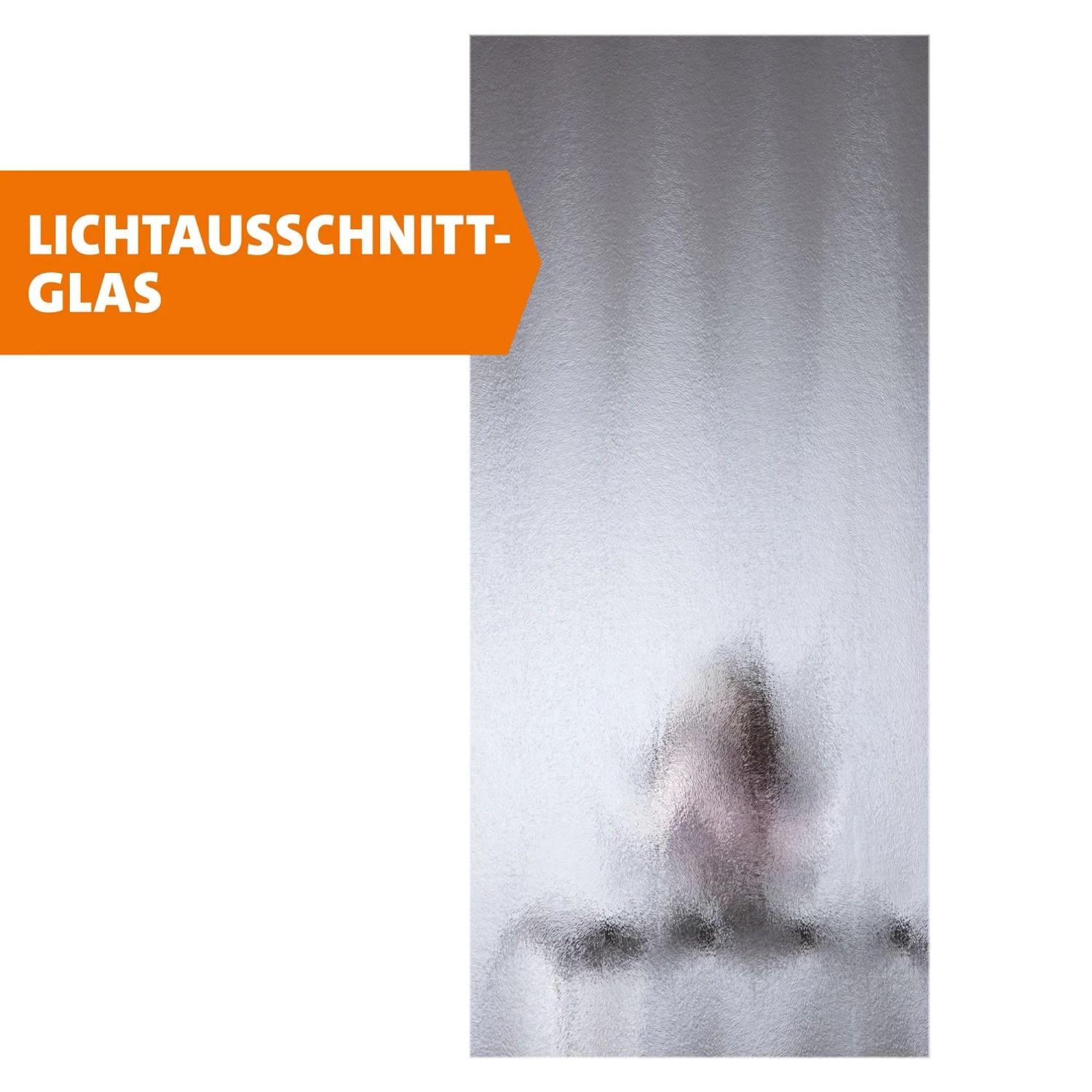 Skyscope Lichtausschnitt ESG Chinchilla für Holztüren. Strukturiertes Sicherheitsglas für Privatsphäre und Licht.