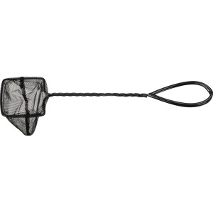 Schwarzes Ebi Fischnetz V-Form, 15 cm, mit gummiertem Griff für Aquarien.