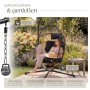 Tectake Hängesessel Mit Gestell Ariane Mit Extra Dickem Sitz  und Kopfkissen Stabil  Bodenschonend und Faltbar  107 x 98 x 202 cm Schwarz_4