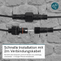 Detailaufnahme des Steckers für LUXULA LED Solarstrahler mit 2m Verbindungskabel.