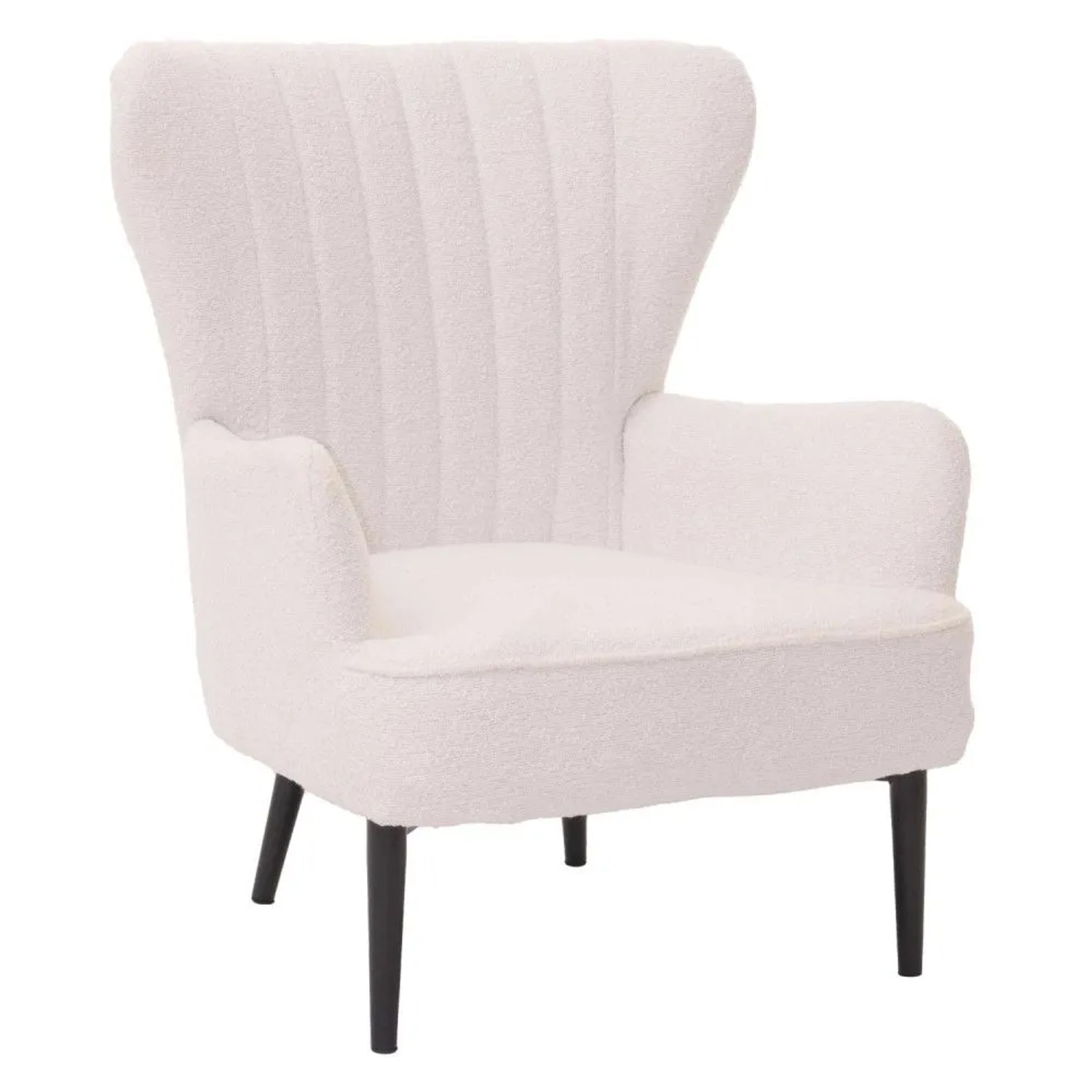 MCW Lounge-Sessel K37 Stoff Bouclé 600g/m² Weiß