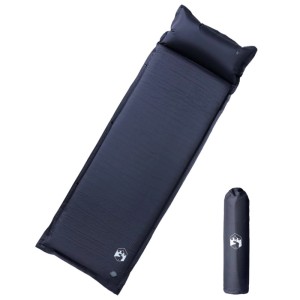 vidaXL Selbstaufblasende Isomatte mit Kissen Grau 4007123