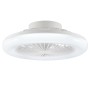 Weiße LED-Deckenleuchte Montero mit Ventilator, Ø 42 cm. Moderne Deckenlampe für Wohnräume.