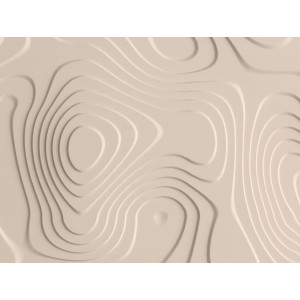 Beige 3D Fototapete mit geometrischem Muster für Wohnräume.