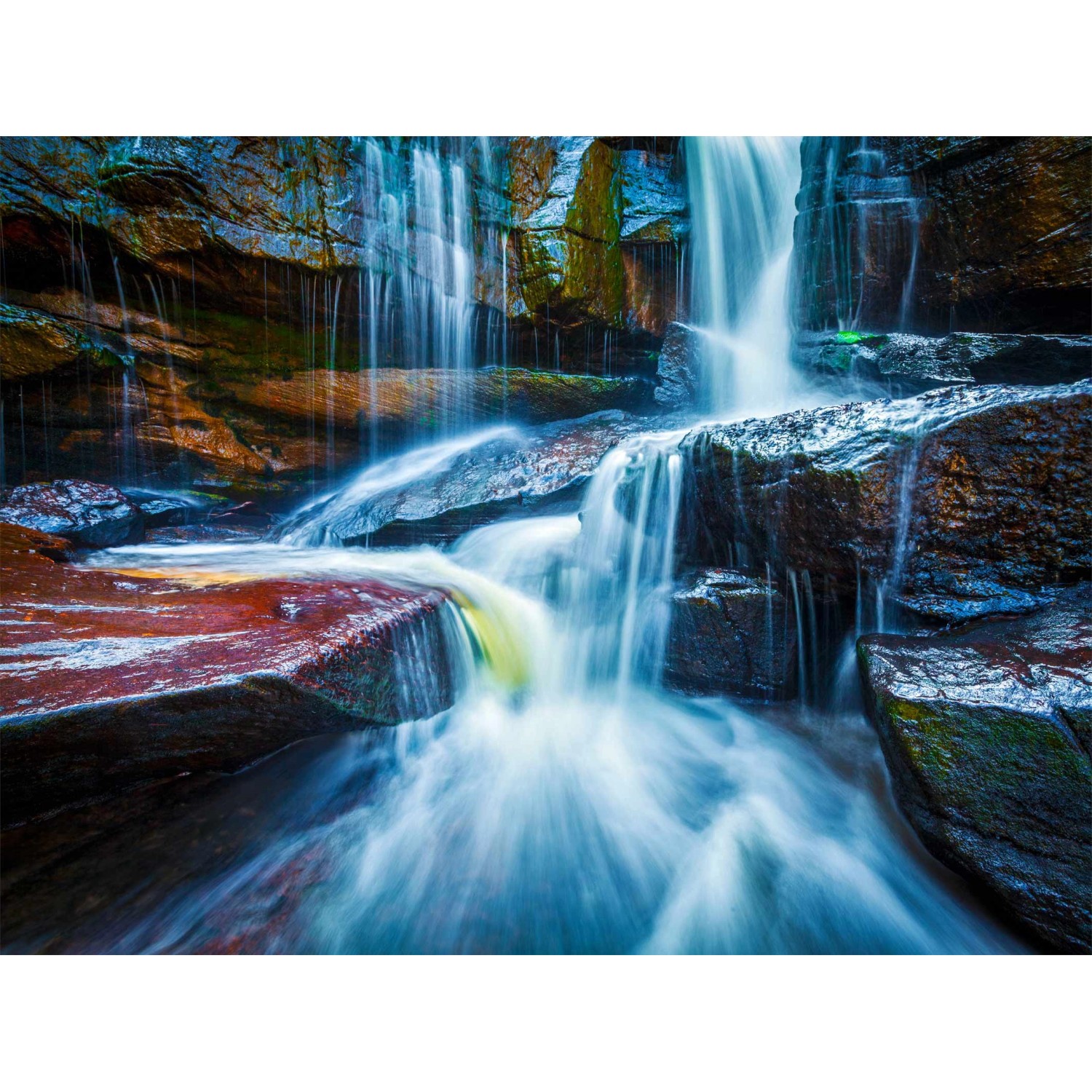 Sanders & Sanders Fototapete Wasserfall Blau und Braun 360 x 270 cm 600537 günstig online kaufen