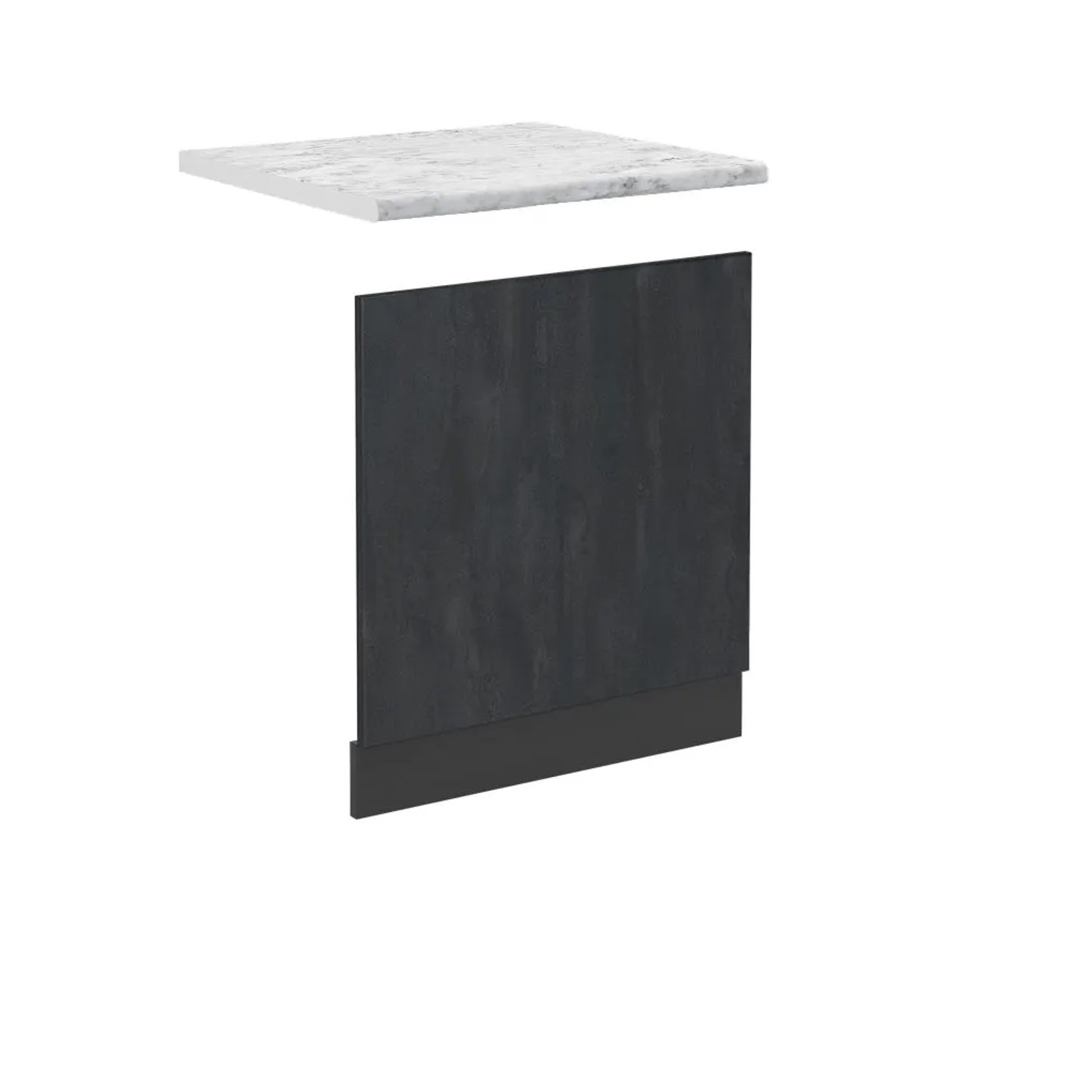 Vicco Frontblende R-Line Geschirrspüler Fronttür Schwarz Beton Anthrazit 60 cm AP Marmor