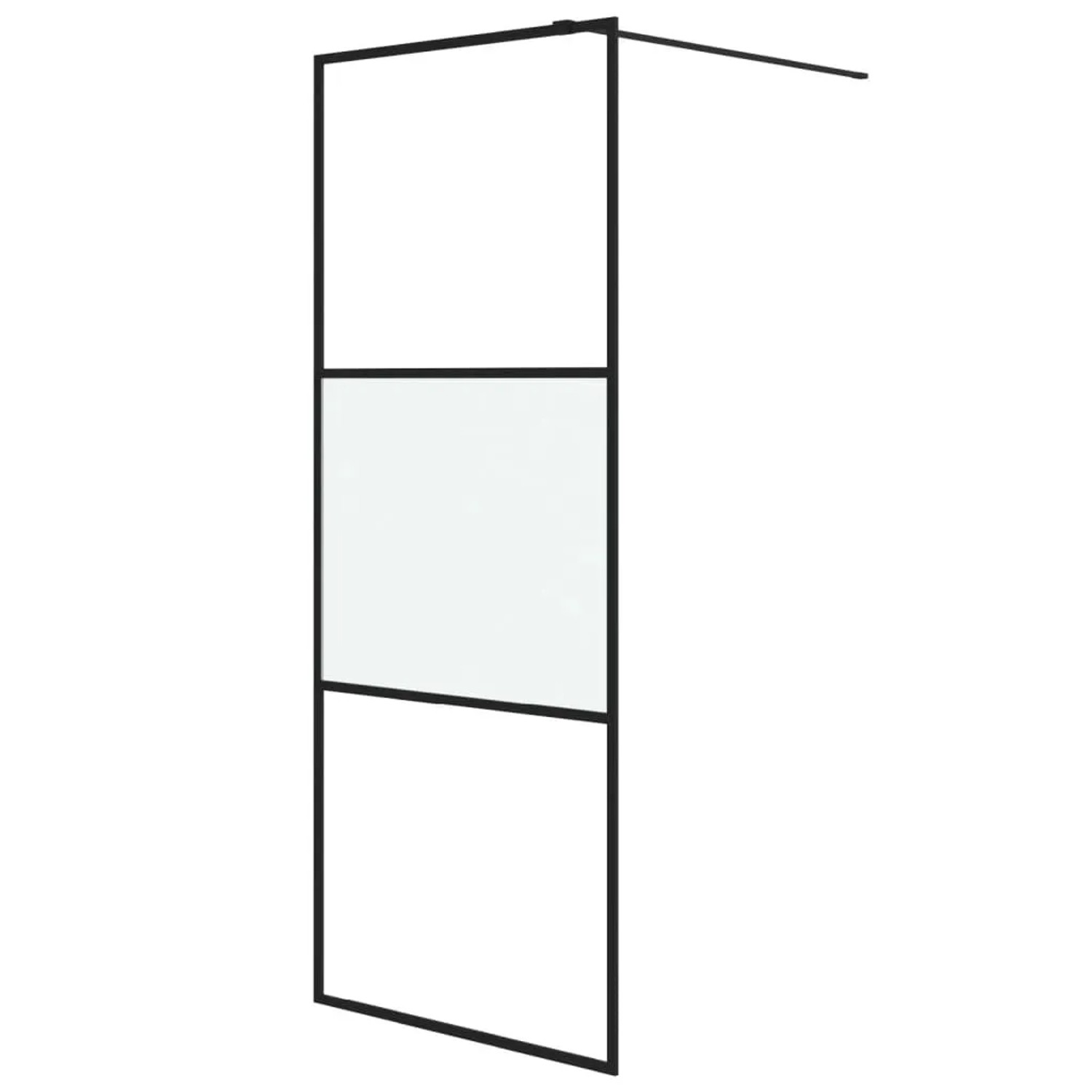 vidaXL Duschwand für Begehbare Dusche Schwarz 80x195 cm Halbmatt ESG 152105