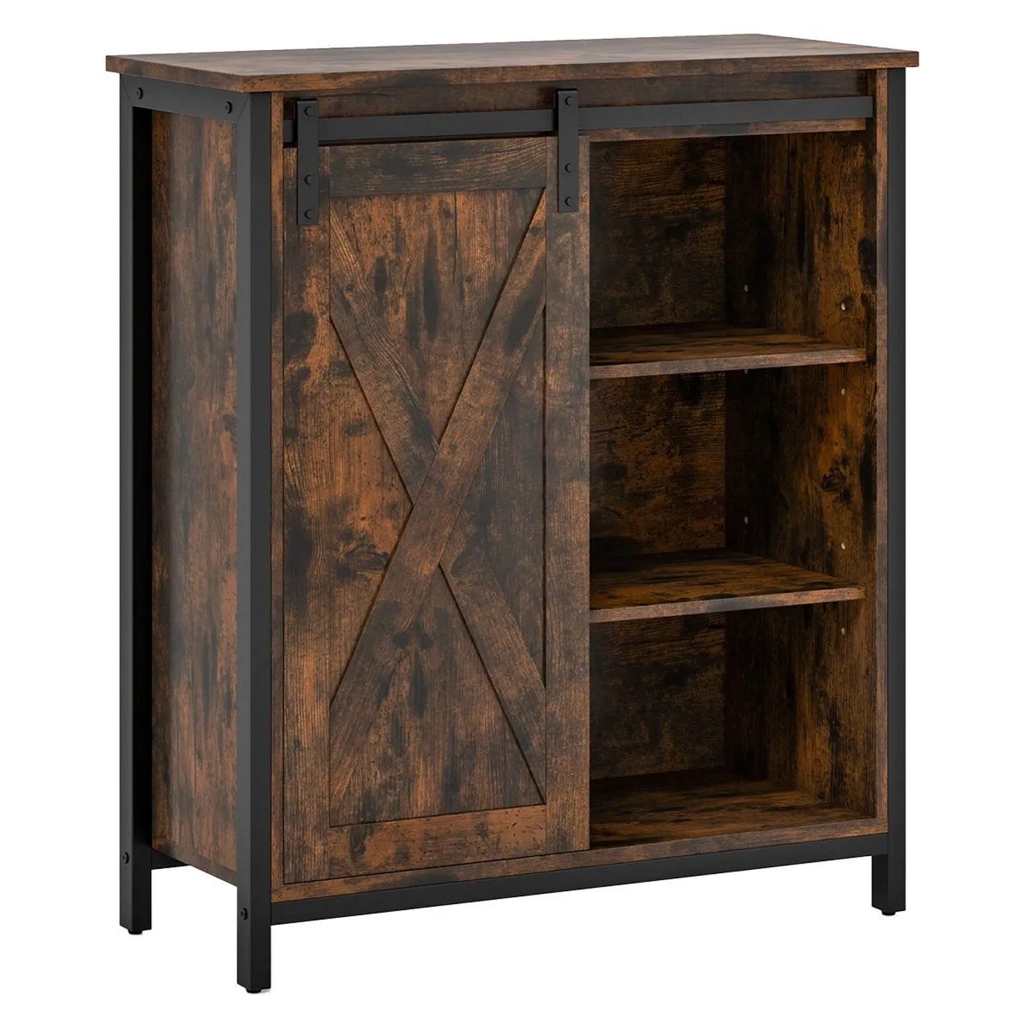 Costway Küchenschrank Im Industriestil mit Schiebetüren 70 x 30 x 81 cm