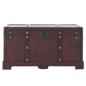 Rechteckige MCW Holztruhe Antibes in Antikoptik, 30x57x29cm, ideal zur Aufbewahrung.