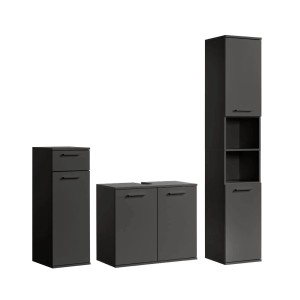 mokebo Badmöbel Set 'Der Steuermann' in Anthrazit, 3-teilig.