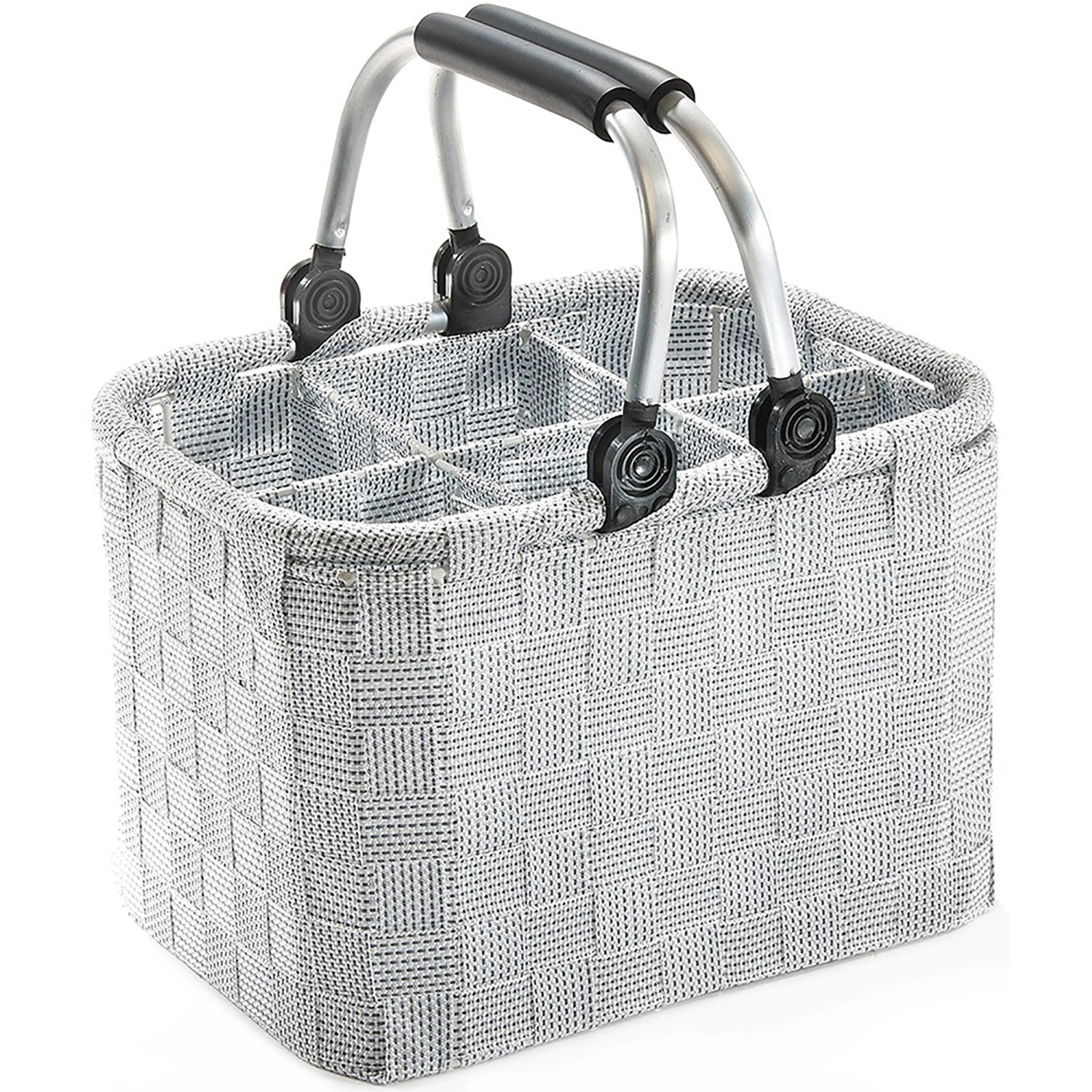 Kobolo Flaschenträger Flaschenkorb Nylongeflecht für 6 Flaschen White Grey