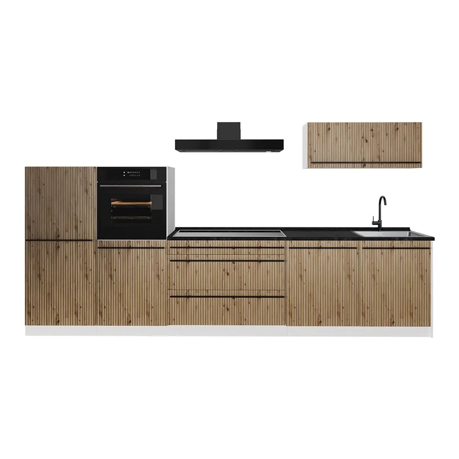 Vicco Küchenzeile R-Line Artisan-Eiche/Weiß 340 x 143 Arbeitsplatte Anthrazit Art Nr 67309