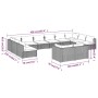 vidaXL Garten-Lounge-Set, 12-teilig, braunes Poly Rattan, mit Maßen. Ideal für Gartenmöbel.