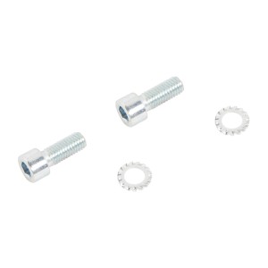 Silberne Innensechskantschrauben und Zahnscheiben für Rollen & Räder.