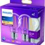2er-Set Philips E27 LED-Lampen in Glühlampenform, 7W, warmweißes Licht.