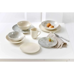 Ritzenhoff & Breker Cecina Speiseteller Set, 6 Teller in Perle, Geschirr für stilvolle Tischdeko.