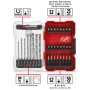 Einhell Impact Bit-Set, 33-teilig mit Steinbohrern in roter und weißer Aufbewahrungsbox.