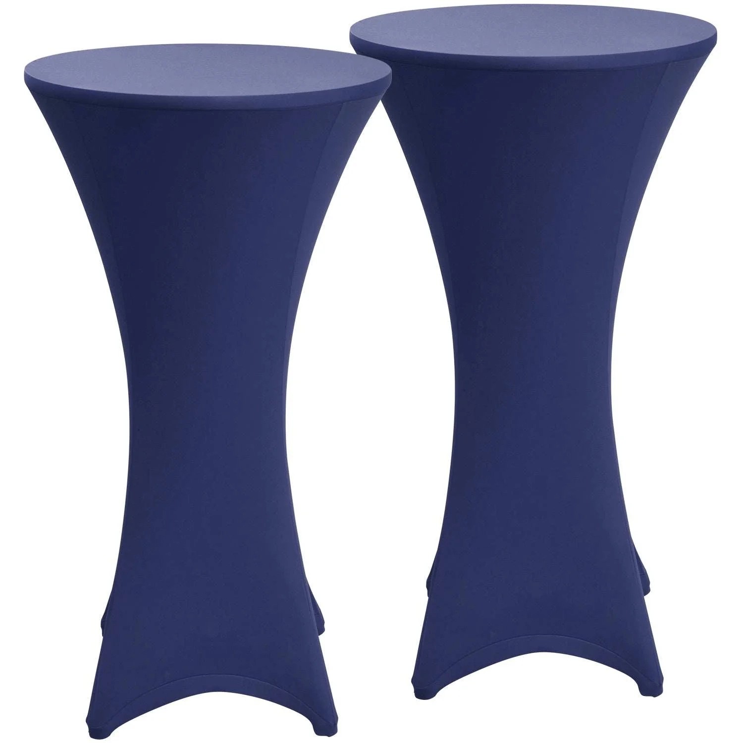 Beautissu Stella Stehtischhusse Ø 80cm Blau 2tlg