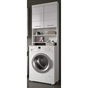 Inn.Furn Waschmaschinenschrank in Weiß Hochglanz 63 x 191 cm Shawn