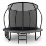 Juskys Trampolin SkyBounce S, schwarz/anthrazit, mit Sicherheitsnetz und Leiter.